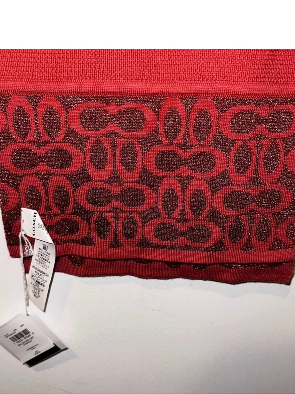 Coach Burnt Orange Wool Scarf